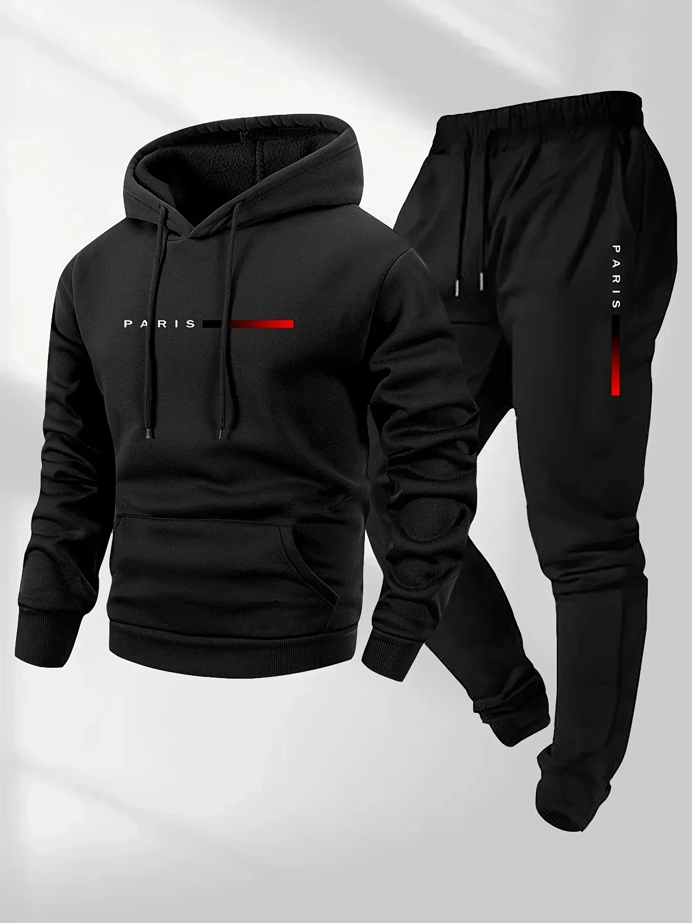 Winter Cloth - PARIS Letter Print Sweatshirt Suit Men's