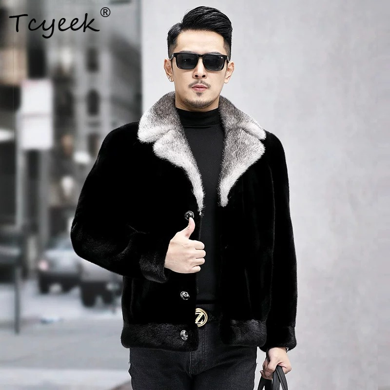 Winter Clothing Men Style - Tcyeek Natural Fur Coat Men Clothing