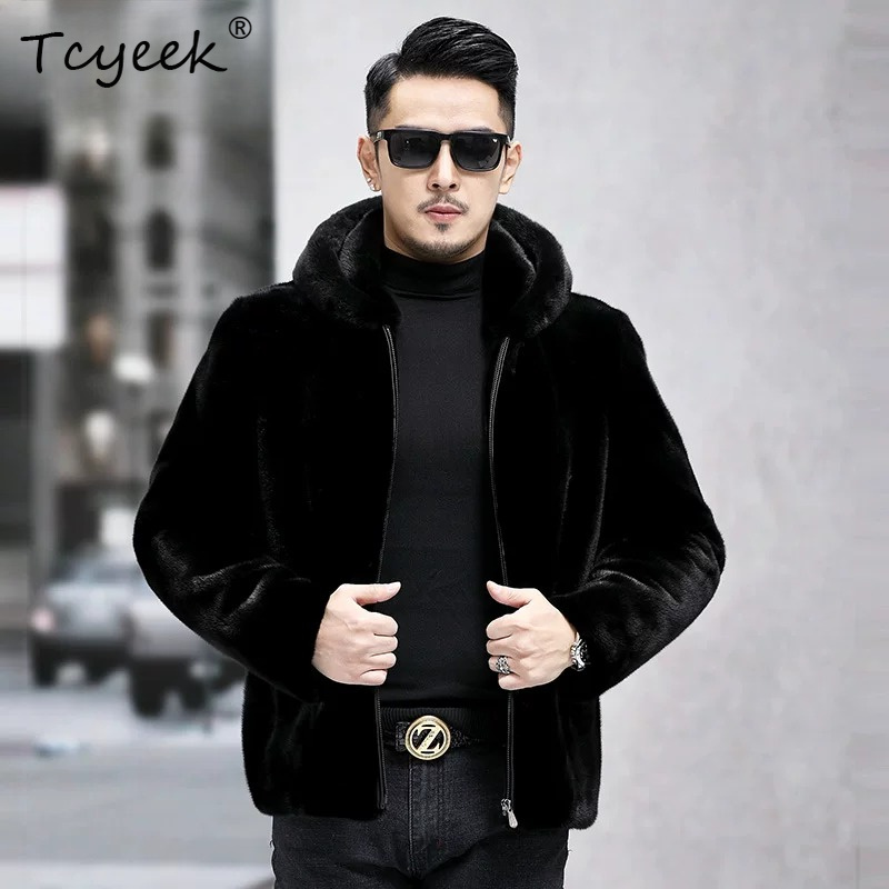Winter Clothing Men Style - Tcyeek Baojiamei Whole Mink Fur Coat