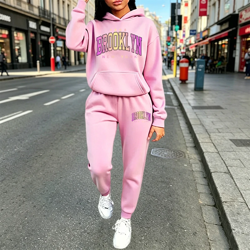 Winter Clothing Men Style - Casual Women's Outfits Print Hooded Sweatshirt