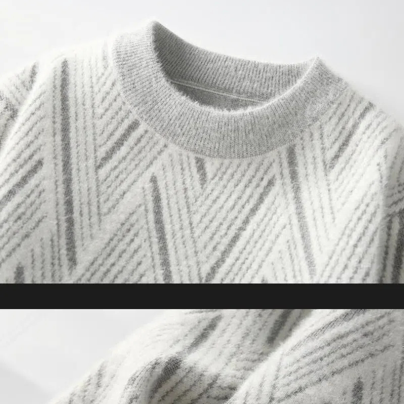 Autumn Winter Crew Neck Stripe - đánh giá và giá Winter Clothing Men Style