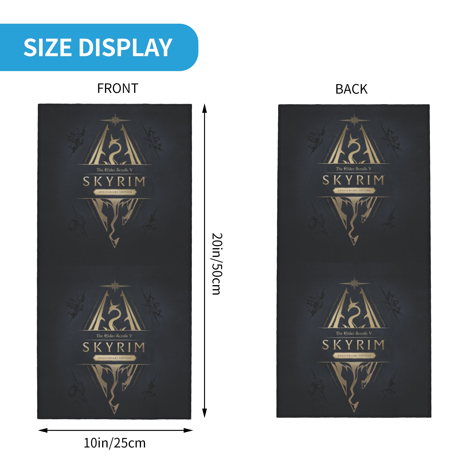 Custom Skyrim Logo Bandana Win - đánh giá và giá Neck Gaiter Fleece