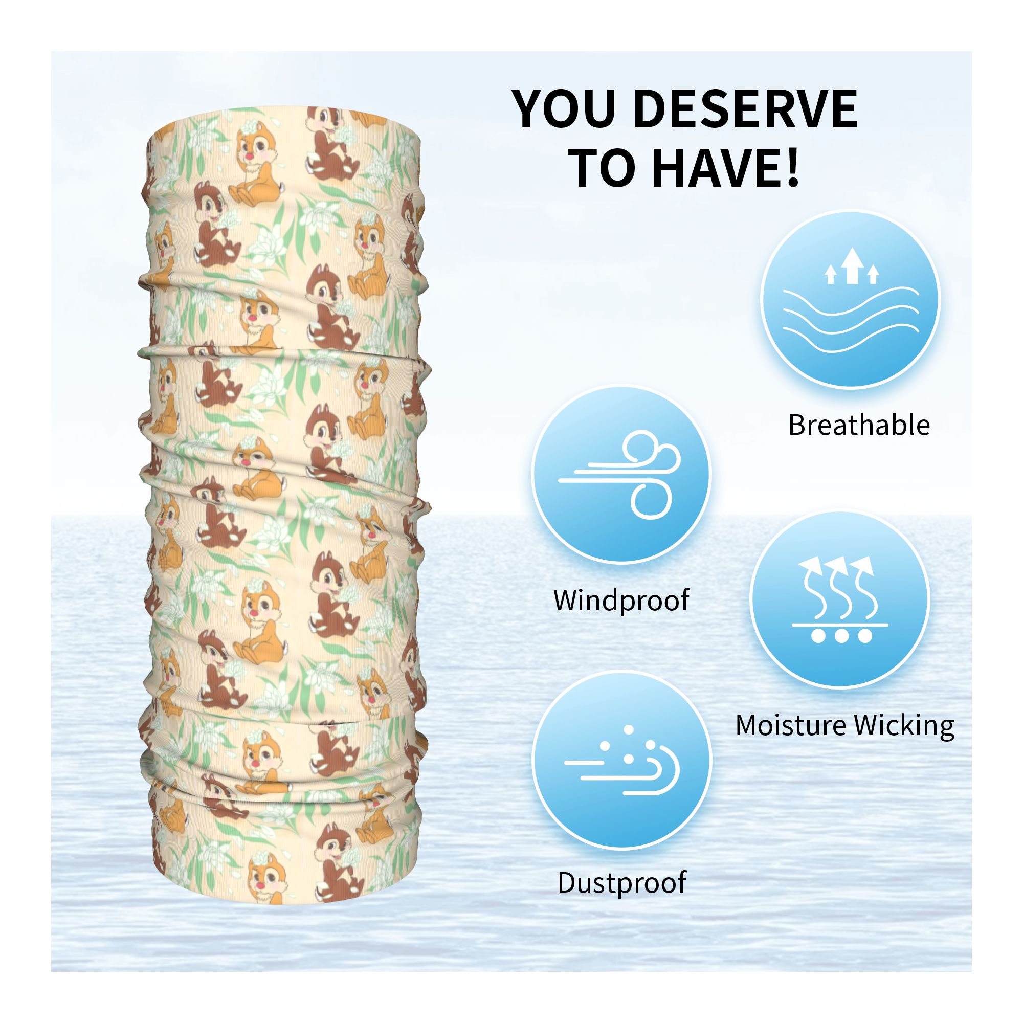 Custom Cute C-Chip And D-Dale  - đánh giá và giá Neck Gaiter Fleece
