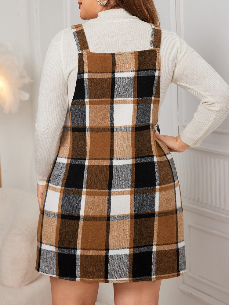 GIBSIE Plus Size Plaid Strap D - đánh giá và giá Winter Clothing For Plus Size Women