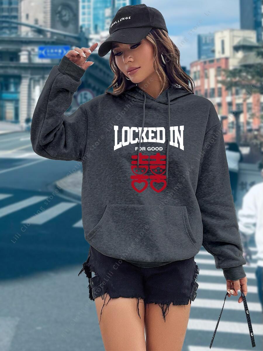 Funny Letter Print Hoodies Wom - đánh giá và giá Winter Clothing Aesthetic
