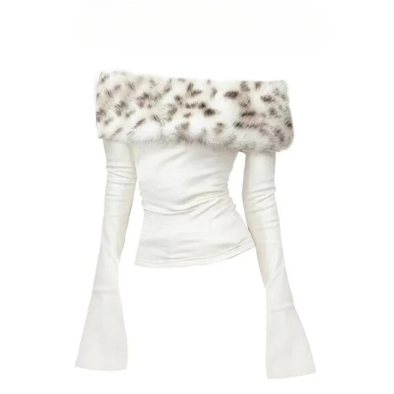 Vintage Y2k Fur Collar T Shirt - đánh giá và giá Winter Clothing Aesthetic