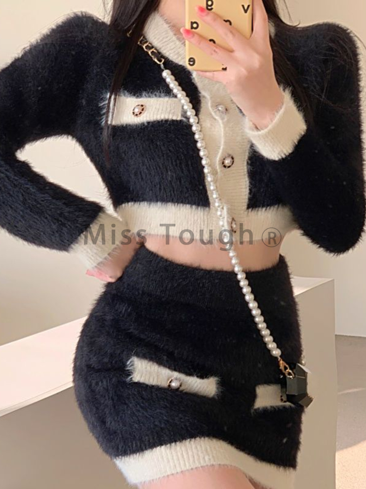 Winter Fluffy Knit 2 Piece Set - đánh giá và giá Winter Clothing Sales