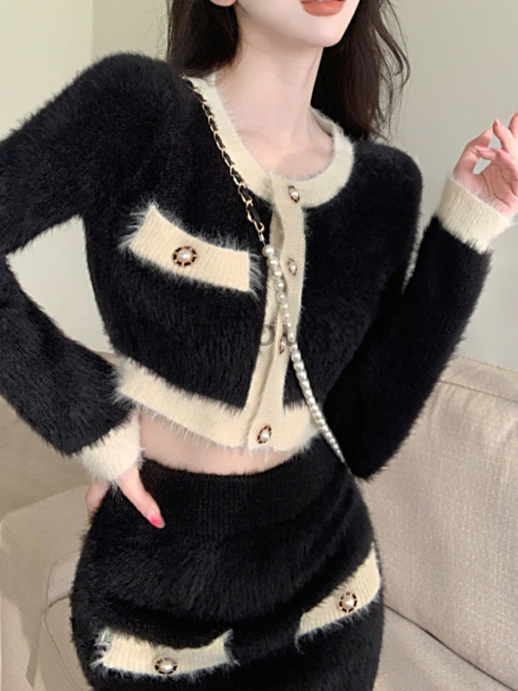 Winter Fluffy Knit 2 Piece Set - đánh giá và giá Winter Clothing Sales
