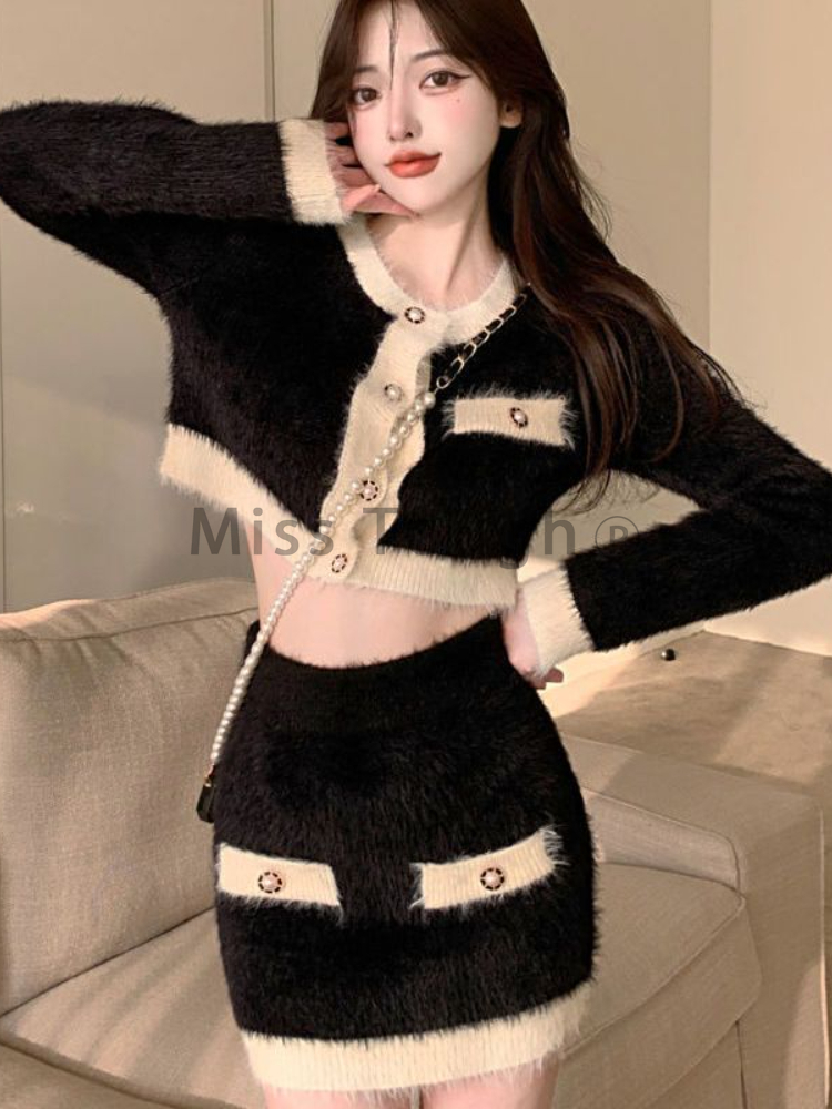 Winter Fluffy Knit 2 Piece Set - đánh giá và giá Winter Clothing Sales